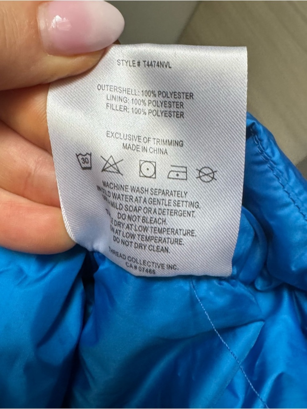 NVLT NWT Wonder Puff Cropped Puffer Jacket XL Detachable Hood Ocean - Picture 10 of 15
